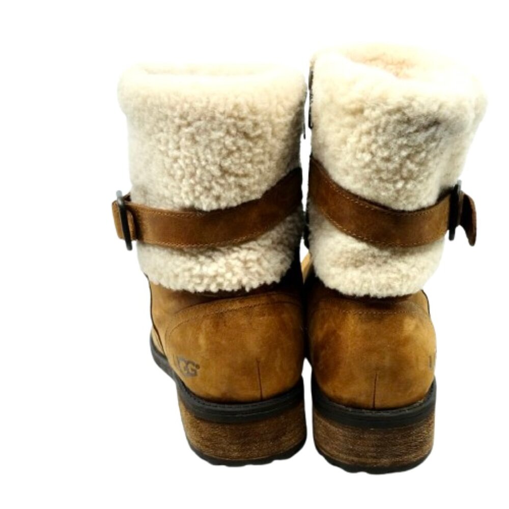 UGG~Women Blayre II Shearling Genuine Cuff Suede Boots 1008220 - Chestnut Size 9 - Picture 3 of 7